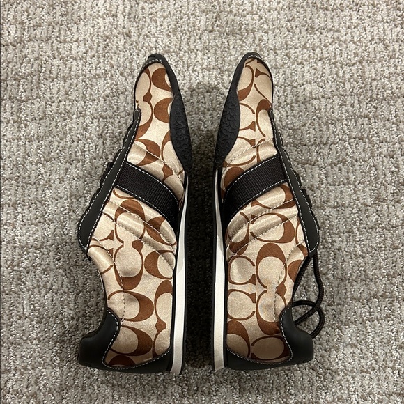 Coach Women's Signature Brown and Black Sneakers - Picture 6 of 9
